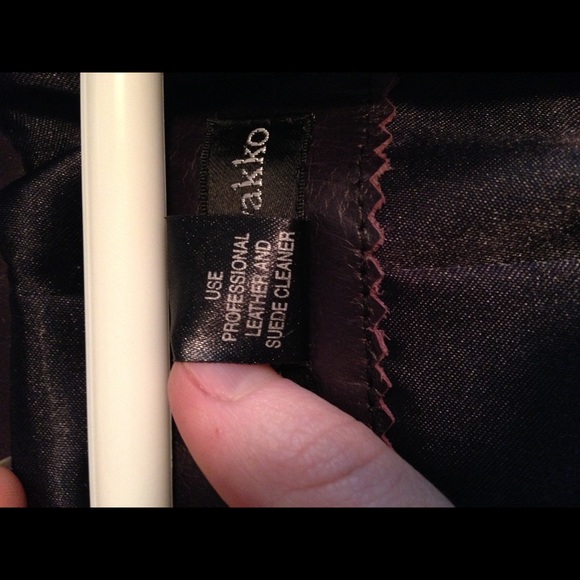 Elements by Vakko Purple Leather Jacket Blazer - Picture 5 of 5